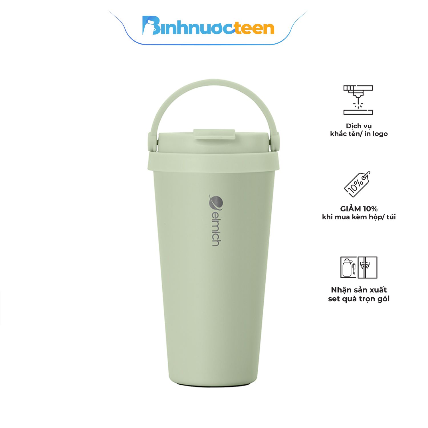 Cốc giữ nhiệt inox 304 Elmich EL 8380 dung tích 510ml -Binhnuocteen.com