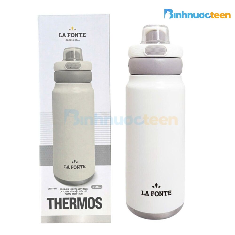 Bình Giữ Nhiệt 2 Lớp Inox La Fonte Nắp Bật Tiện Lợi 750ml-010894 - Binhnuocteen.com