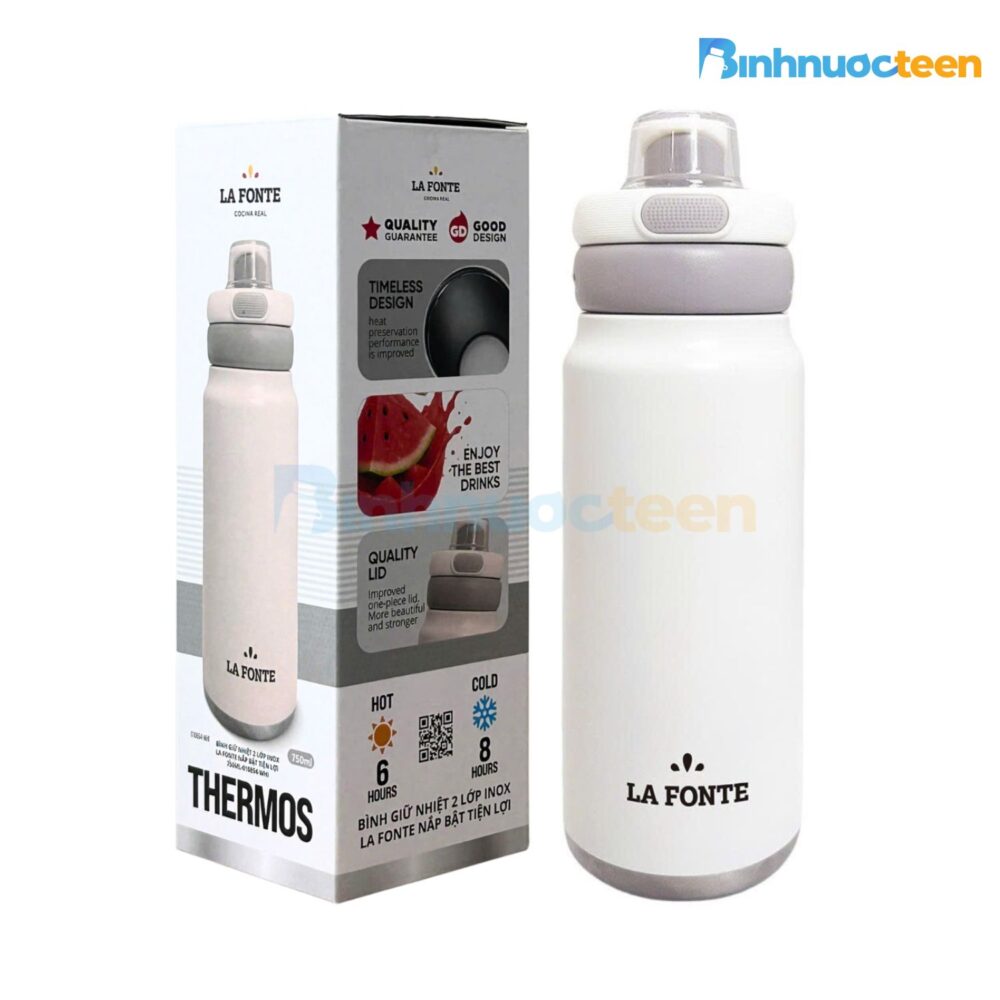 Bình Giữ Nhiệt 2 Lớp Inox La Fonte Nắp Bật Tiện Lợi 750ml-010894 - Binhnuocteen.com