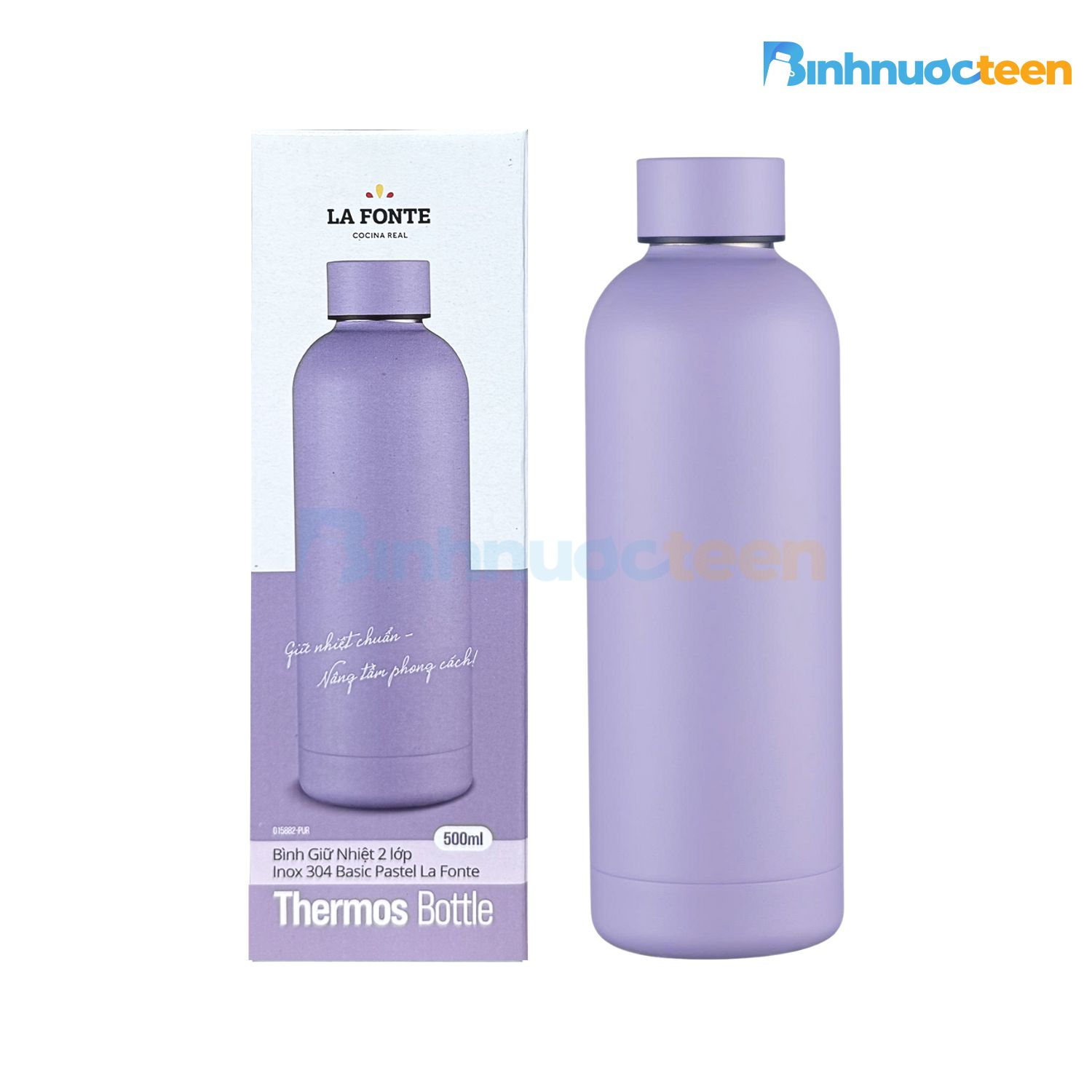Bình giữ nhiệt 2 lớp Inox 304 Basic Pastel La Fonte 500 ml-015882 - Binhnuocteen.com