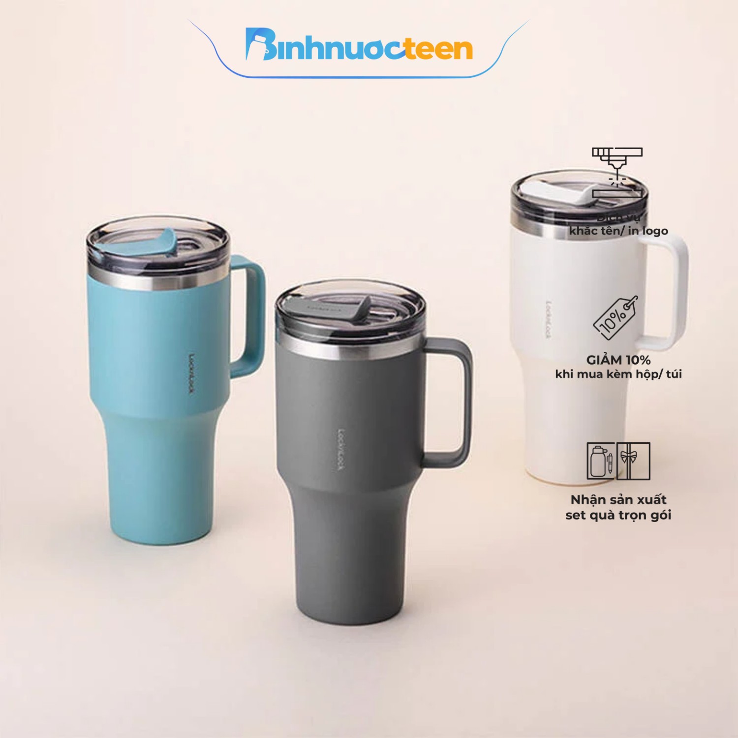 Bình giữ nhiệt Locknlock Metro King Tumbler LHC4326 - Binhnuocteen.com