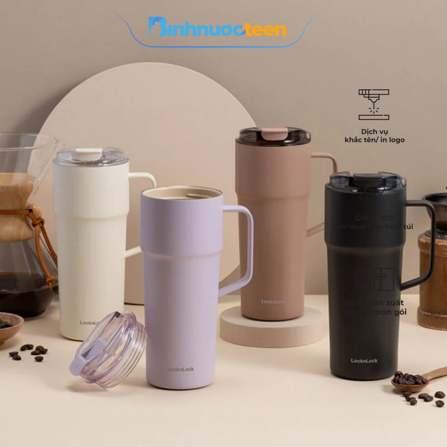 Bình giữ nhiệt LocknLock Metro Cafe HandleTumbler LHC4418