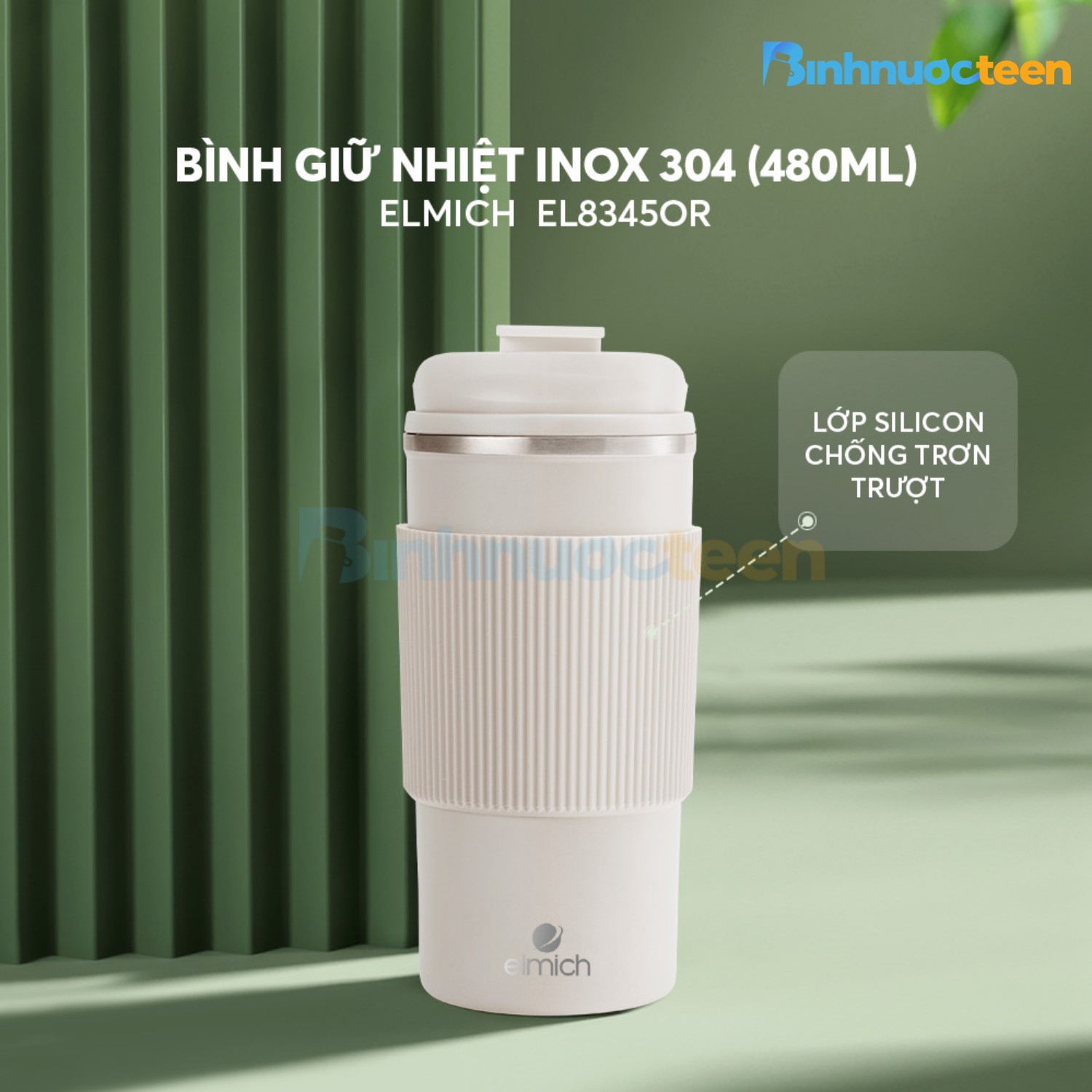 Cốc giữ nhiệt inox 304 Elmich EL8345 dung tích 480ml - Binhnuocteen.com