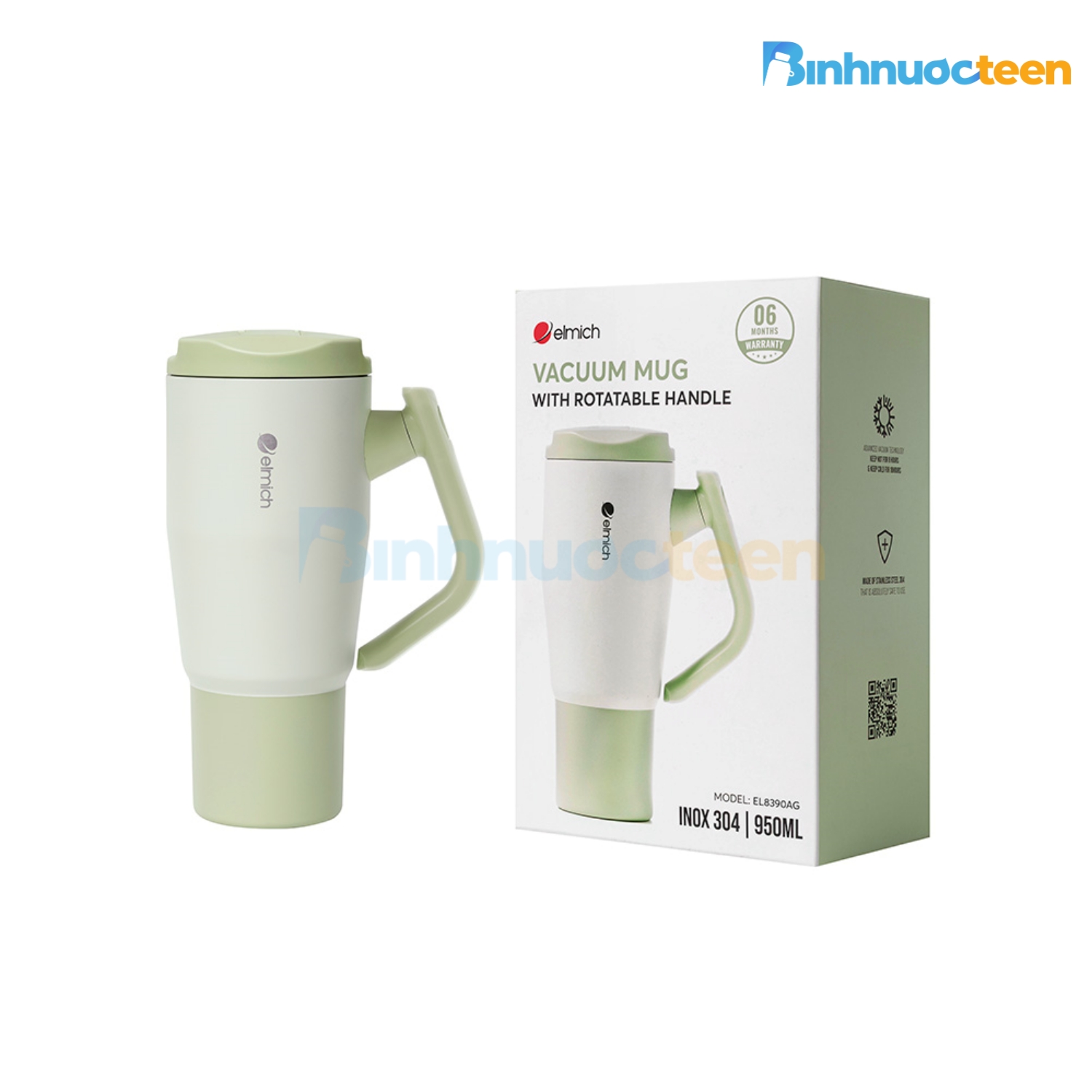 Cốc giữ nhiệt inox 304 Elmich EL8390 dung tích 950ml - Binhnuocteen.com