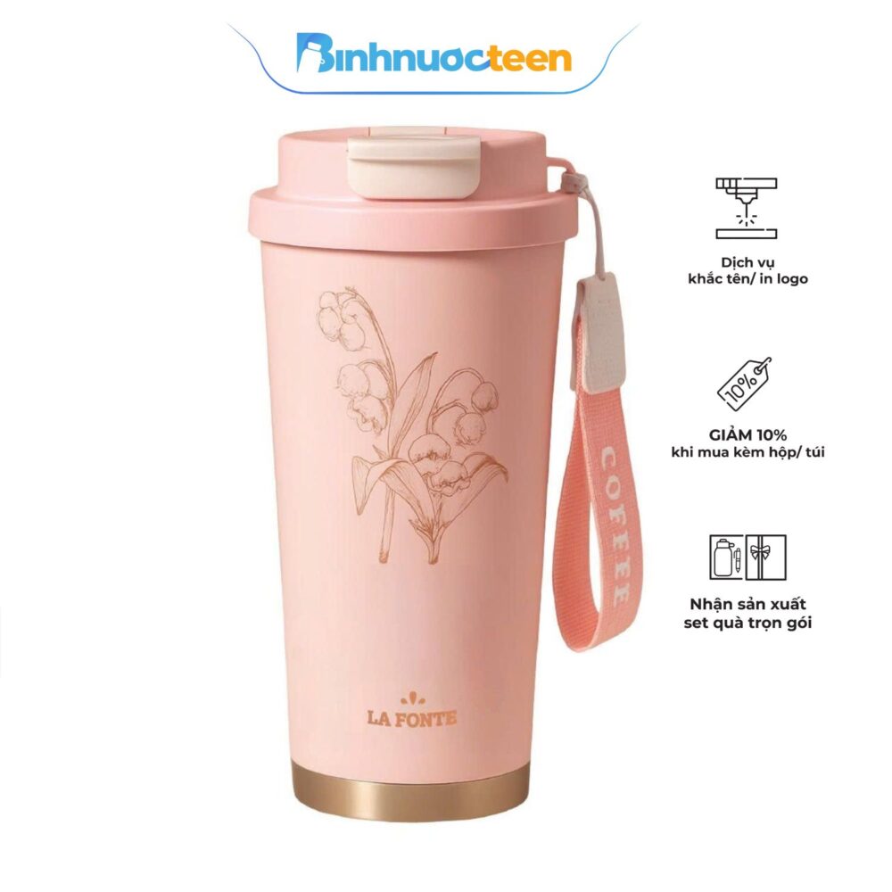 Ly Giữ Nhiệt Inox Nắp Bật La Fonte 500ml-015912 - Binhnuocteen.com