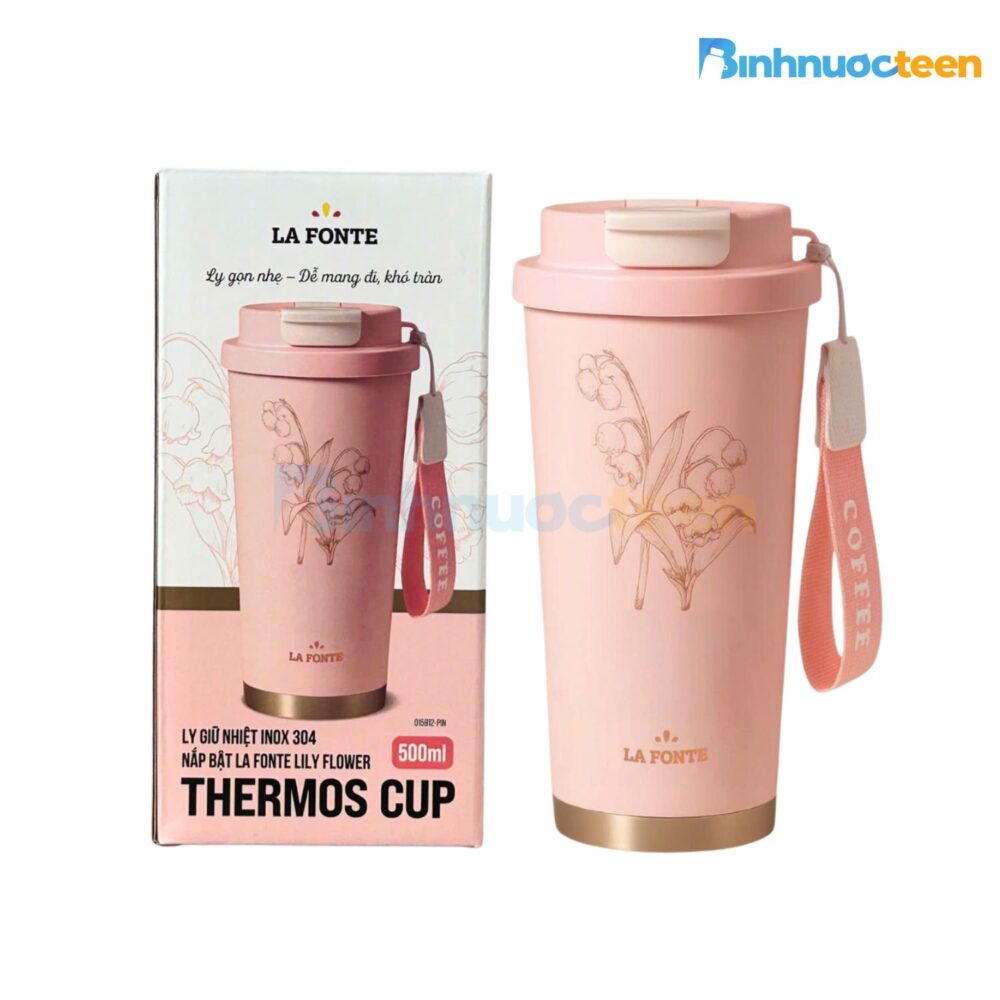 Ly Giữ Nhiệt Inox Nắp Bật La Fonte 500ml-015912 - Binhnuocteen.com