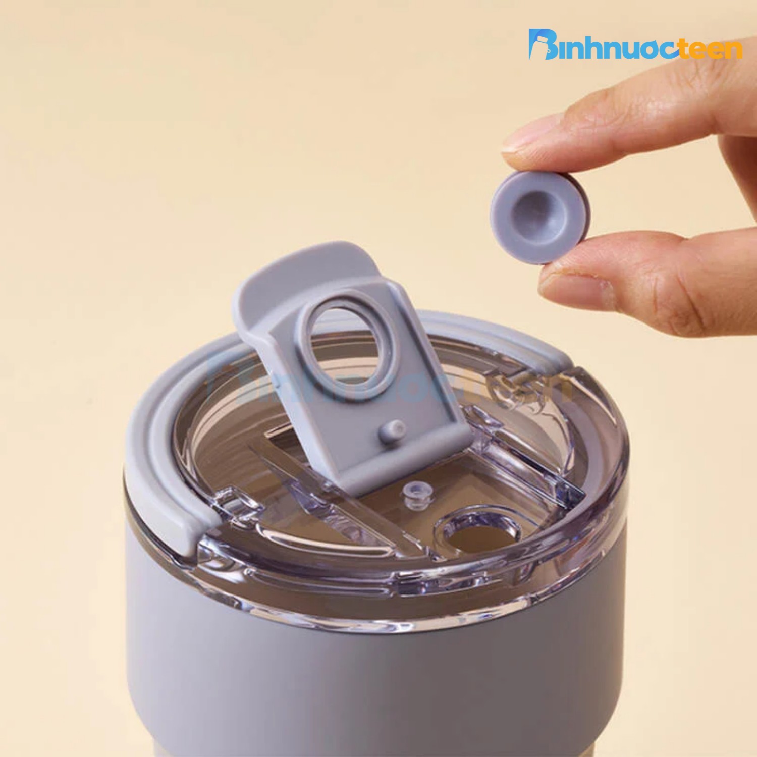 Ly giữ nhiệt LocknLock 710ml thép phủ sứ LHC4416 - Binhnuocteen.com