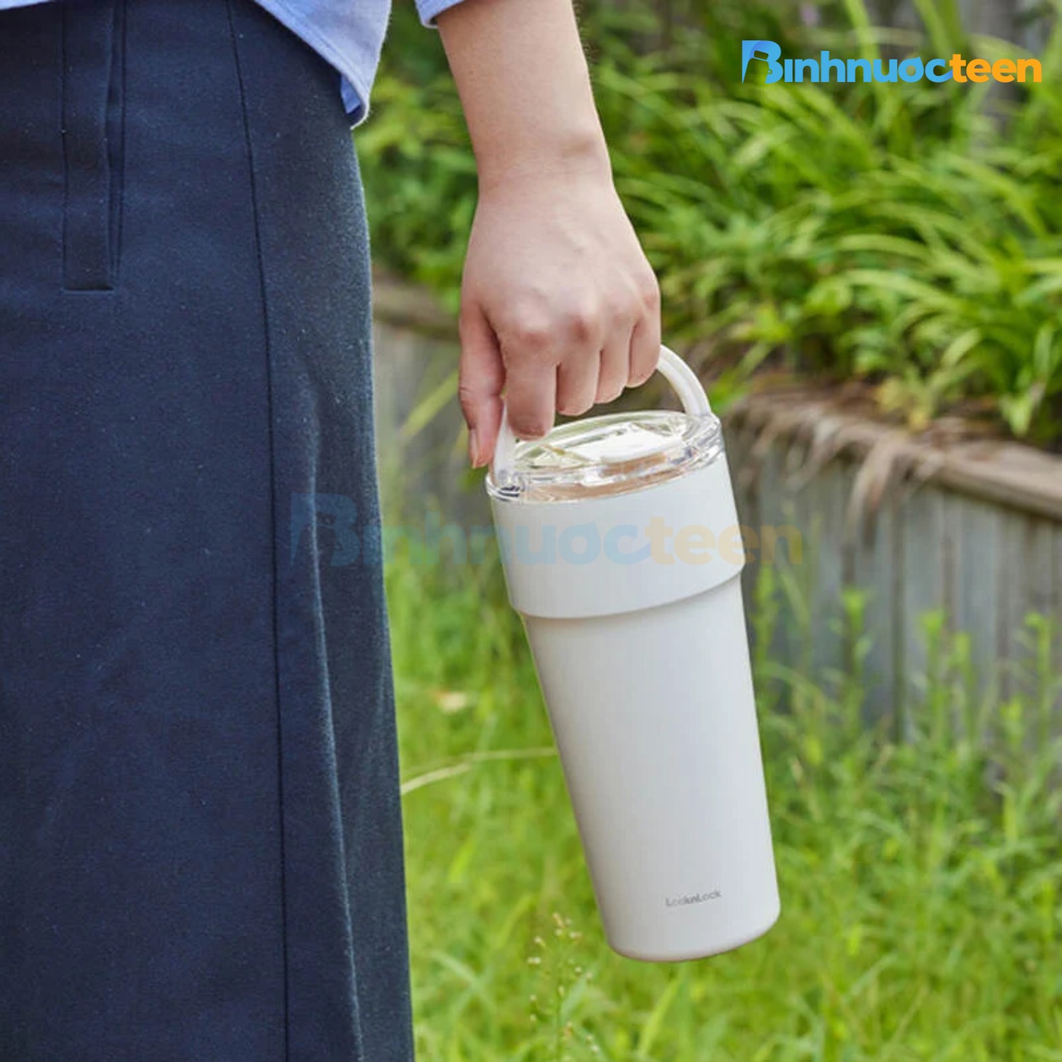 Ly giữ nhiệt LocknLock 710ml thép phủ sứ LHC4416 - Binhnuocteen.com