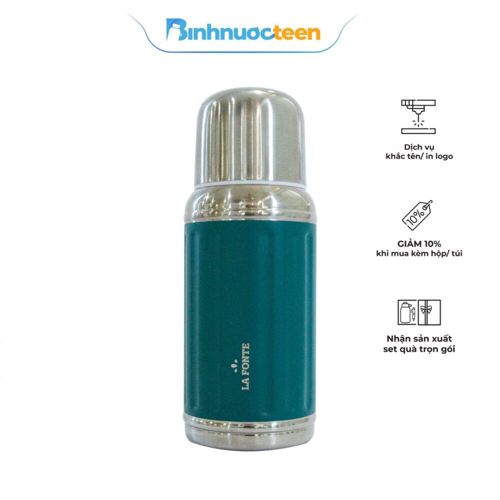 Bình giữ nhiệt phong cách cổ điển La Fonte 350ml 012270-GRE - Binhnuocteen.com