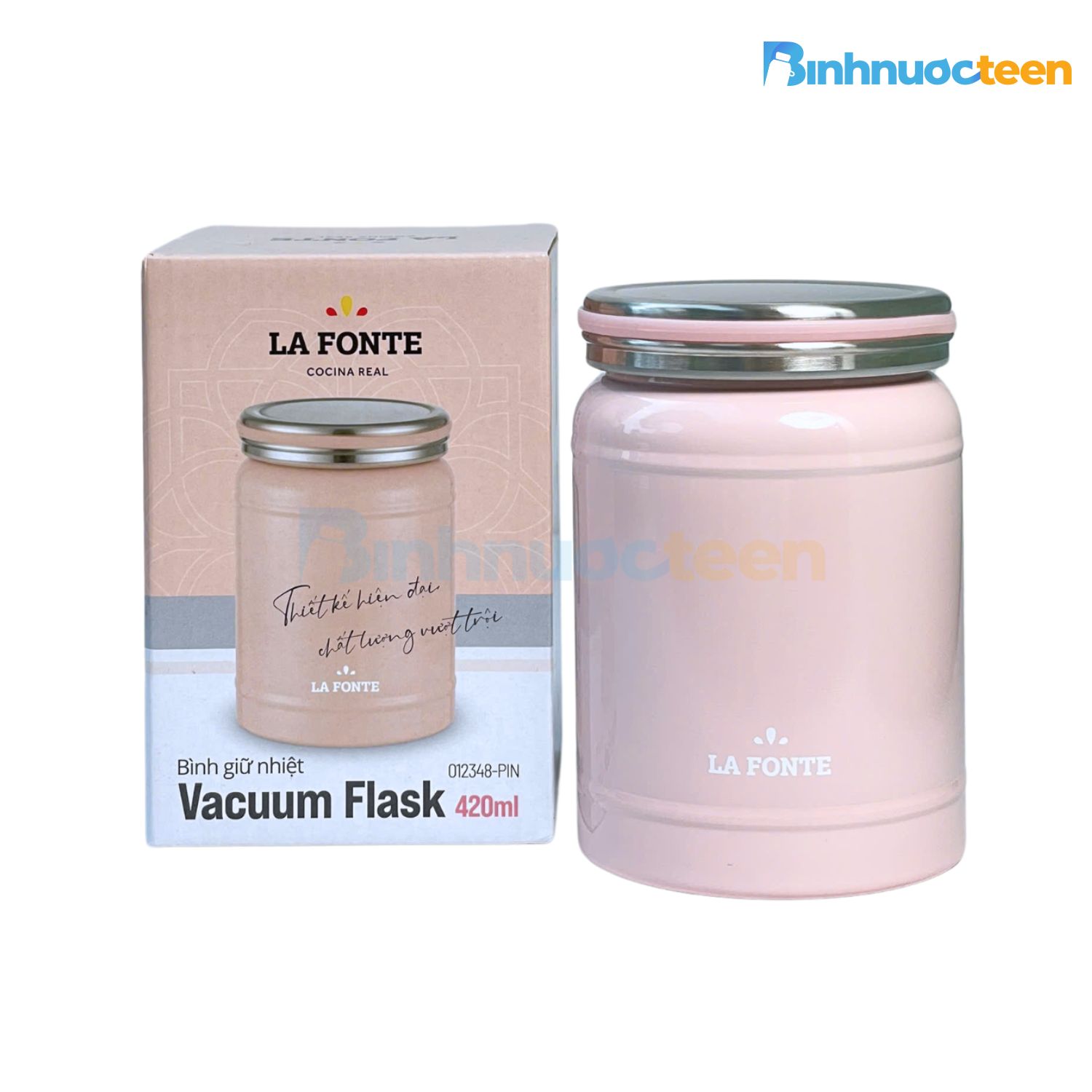 Bình giữ nhiệt đựng thức ăn inox 304 La Fonte HIRU 420 ml 012348-PIN - Binhnuocteen.com
