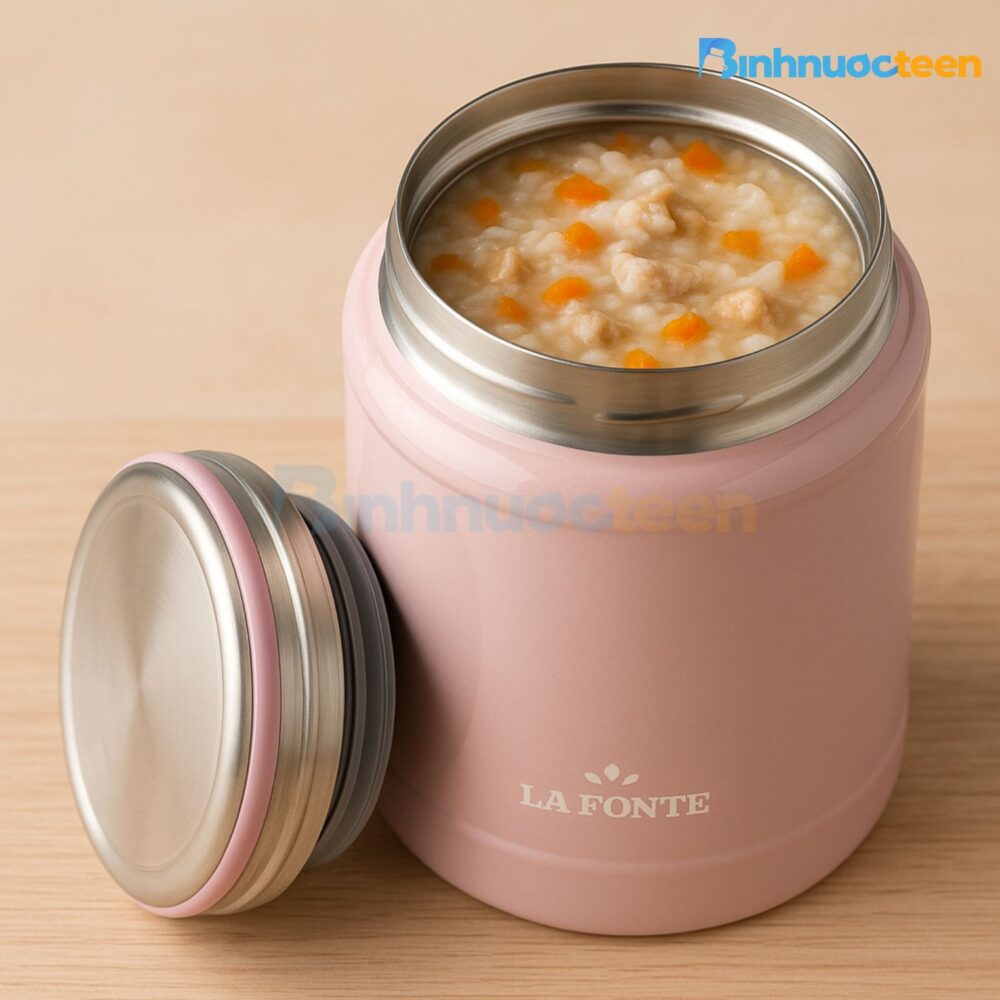 Bình giữ nhiệt đựng thức ăn inox 304 La Fonte HIRU 420 ml 012348-PIN - Binhnuocteen.com