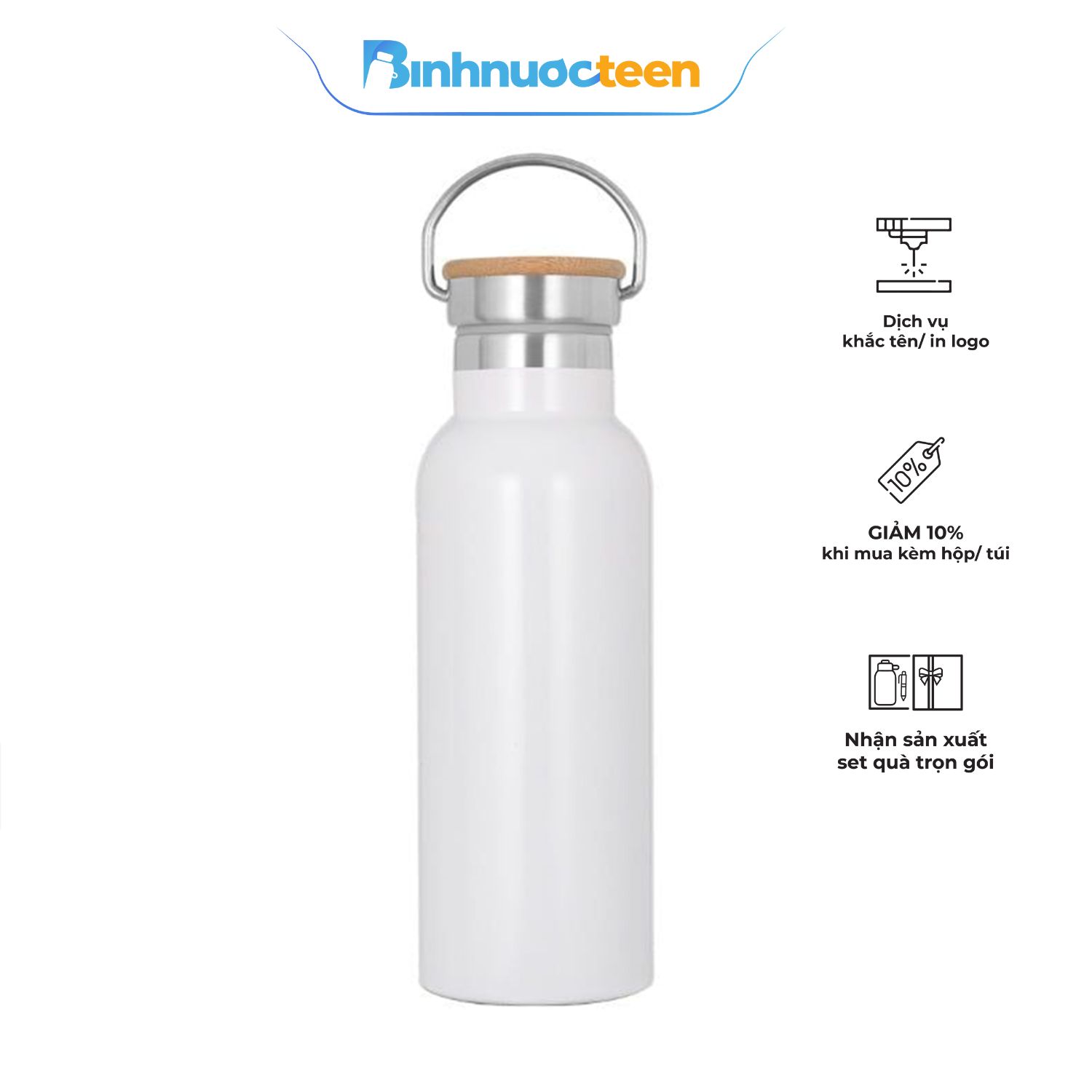 Bình giữ nhiệt SUS304 La Fonte 500ml 013376-WHI - Binhnuocteen.com