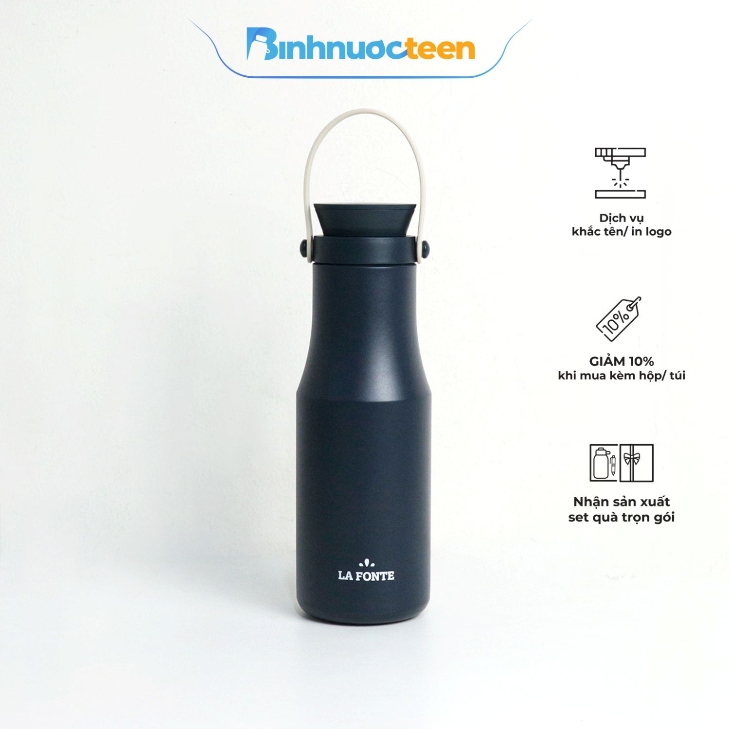 Bình giữ nhiệt Travel La Fonte có quai xách tiện lợi 470ml 010245