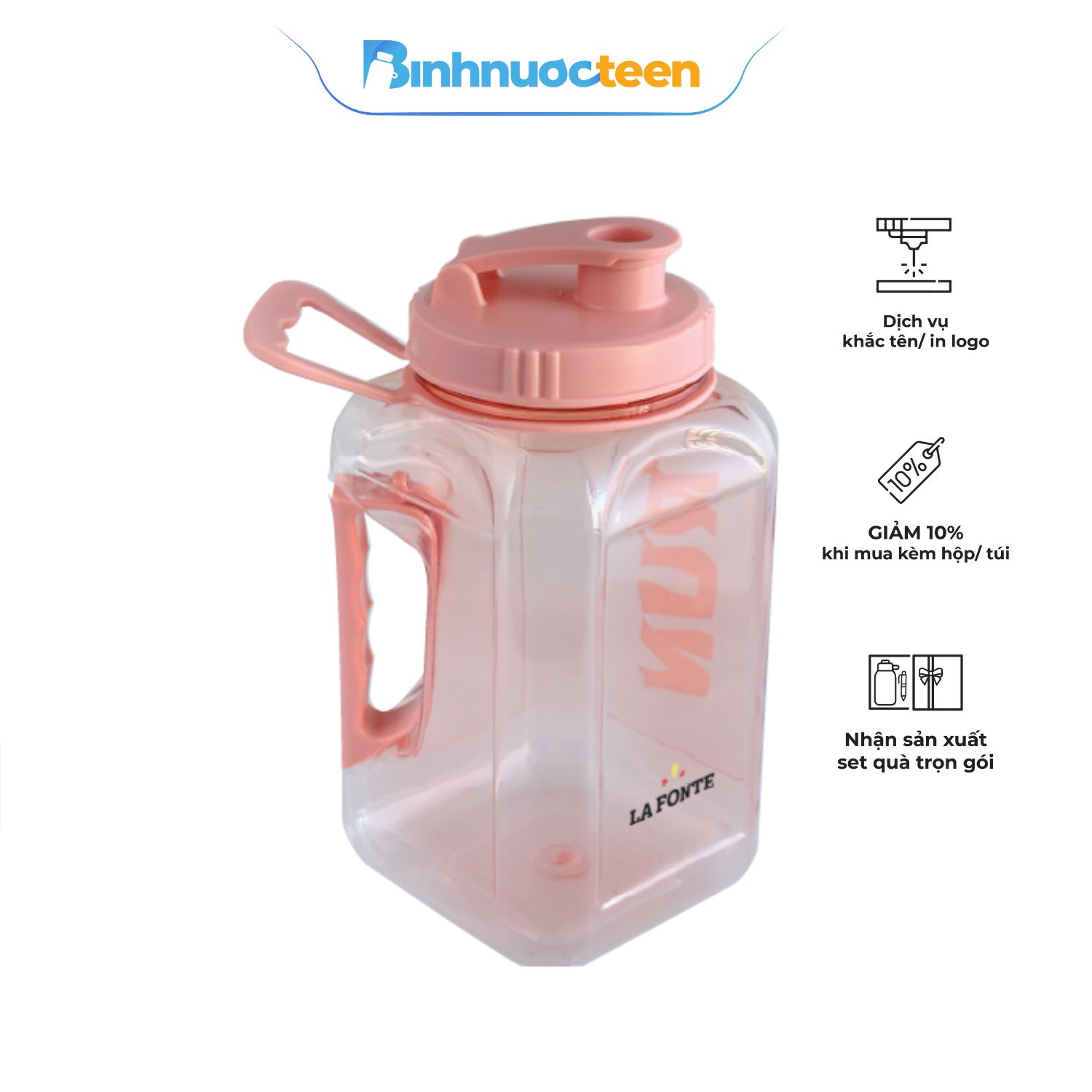 Bình Nước Thể Thao La Fonte Dung Tích Lớn 2400 ML-014892 - Binhnuocteen.com
