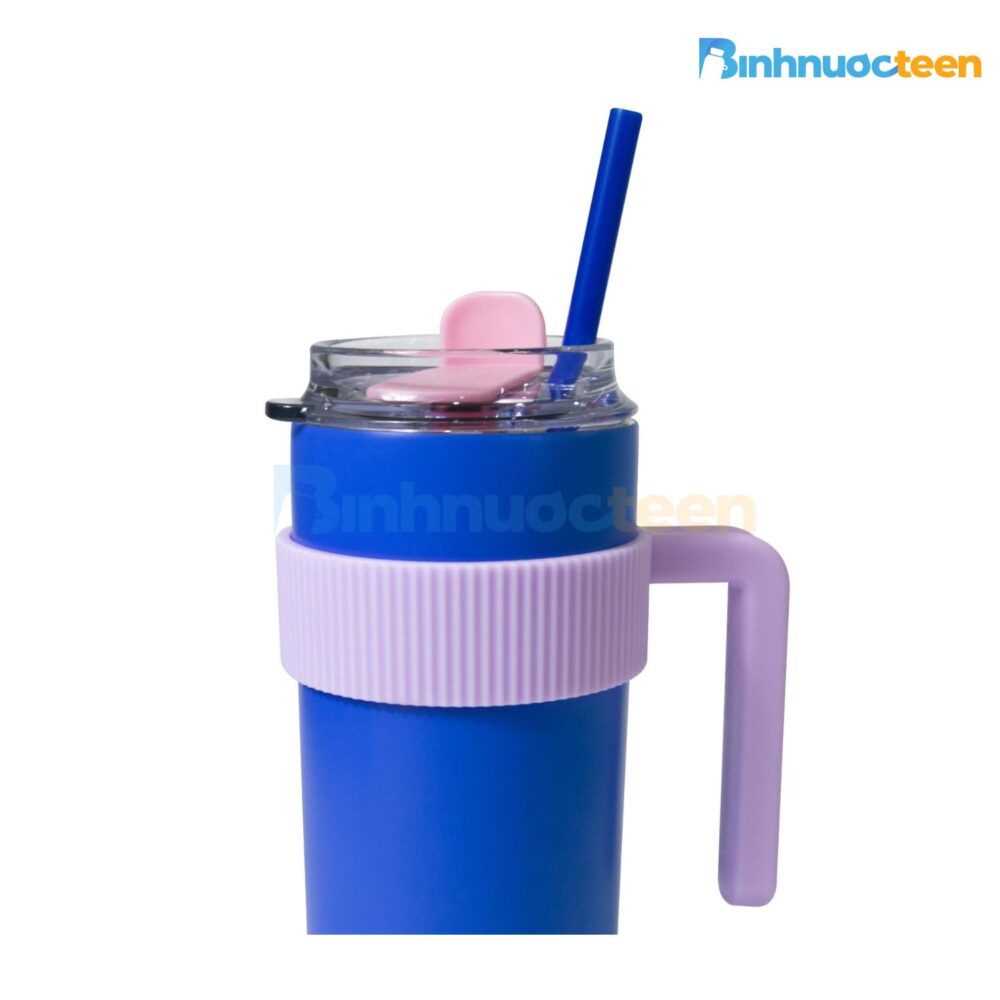 Ly giữ nhiệt La Fonte sticker 600ml kèm ống hút 012294 - Binhnuocteen.com