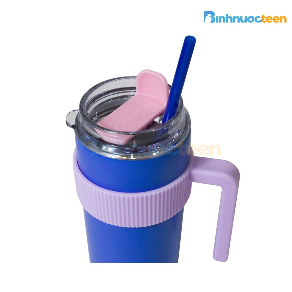 Ly giữ nhiệt La Fonte sticker 600ml kèm ống hút 012294 - Binhnuocteen.com