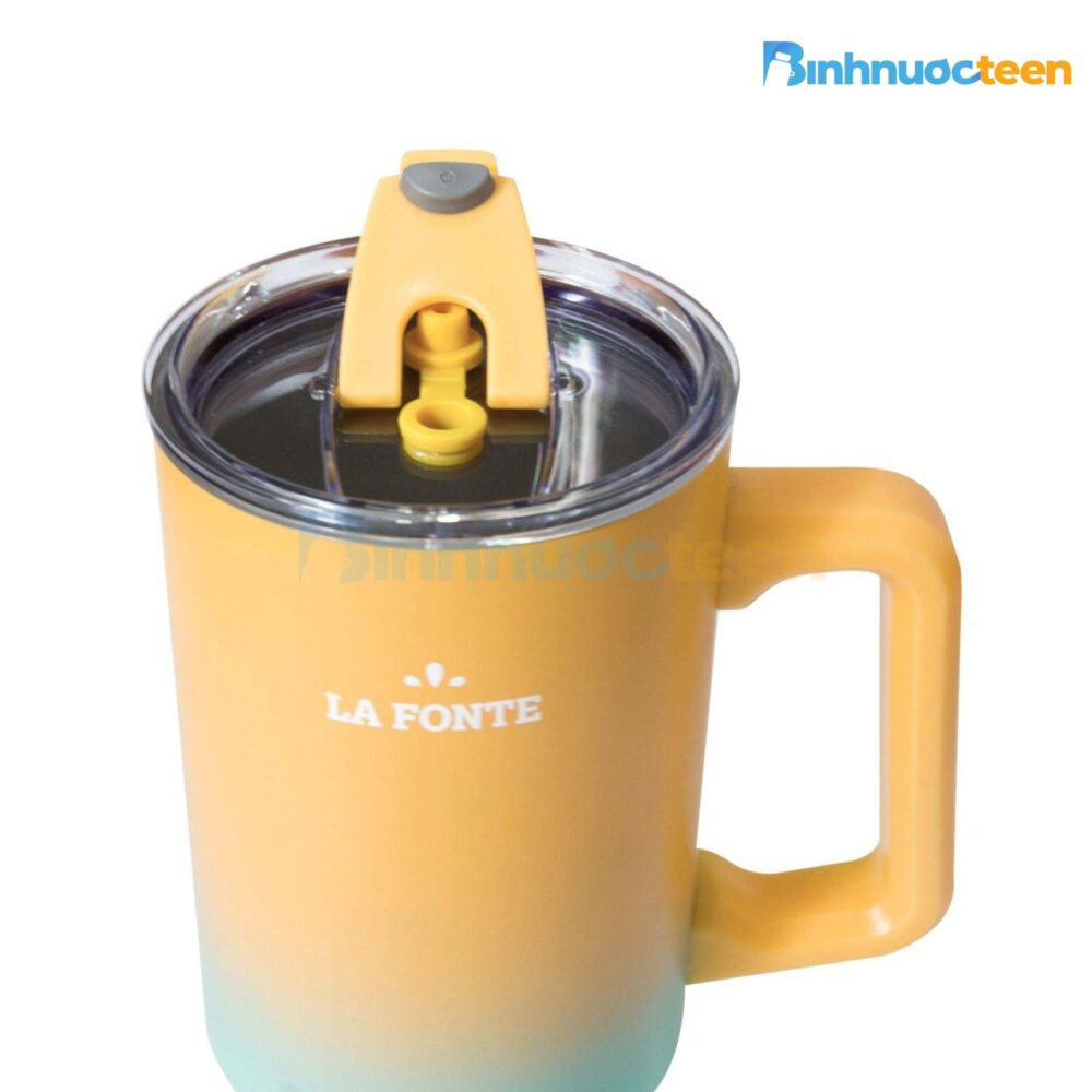 Ly giữ nhiệt có tay cầm và ống hút 1200 ml La Fonte 012317-ORA - Binhnuocteen.com