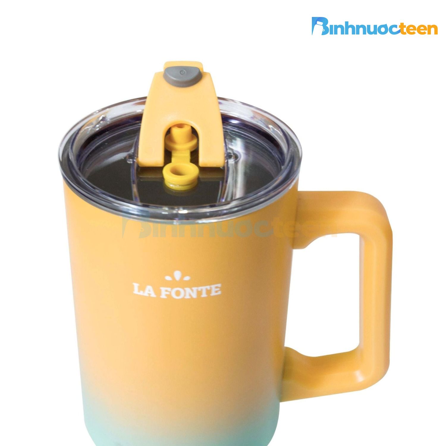 Ly giữ nhiệt có tay cầm và ống hút 1200 ml La Fonte 012317-ORA - Binhnuocteen.com