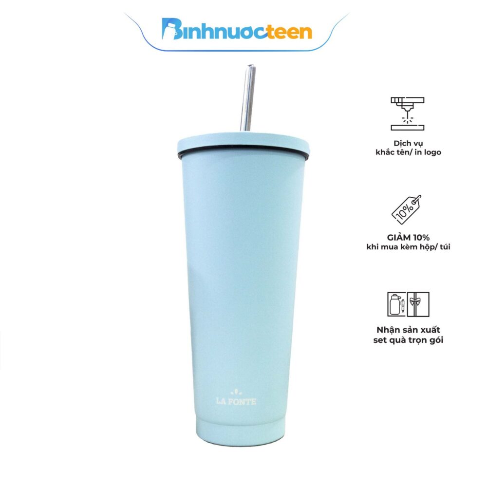 Ly giữ nhiệt kèm ống hút La Fonte 710ml 012508 - Binhnuocteen.com