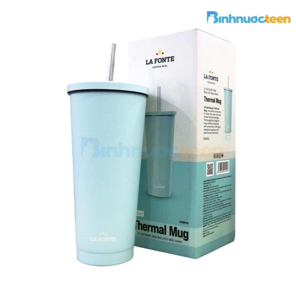 Ly giữ nhiệt kèm ống hút La Fonte 710ml 012508 - Binhnuocteen.com