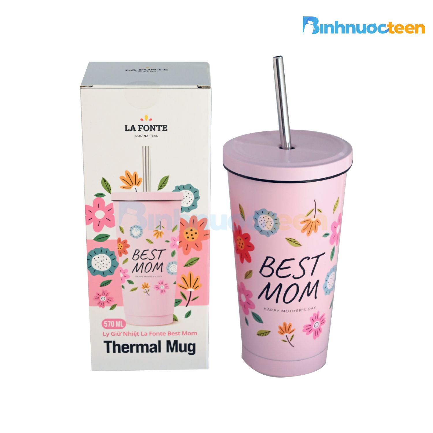 Ly Giữ Nhiệt La Fonte Best Mom 570 ml 014809-PIN - Binhnuocteen.com