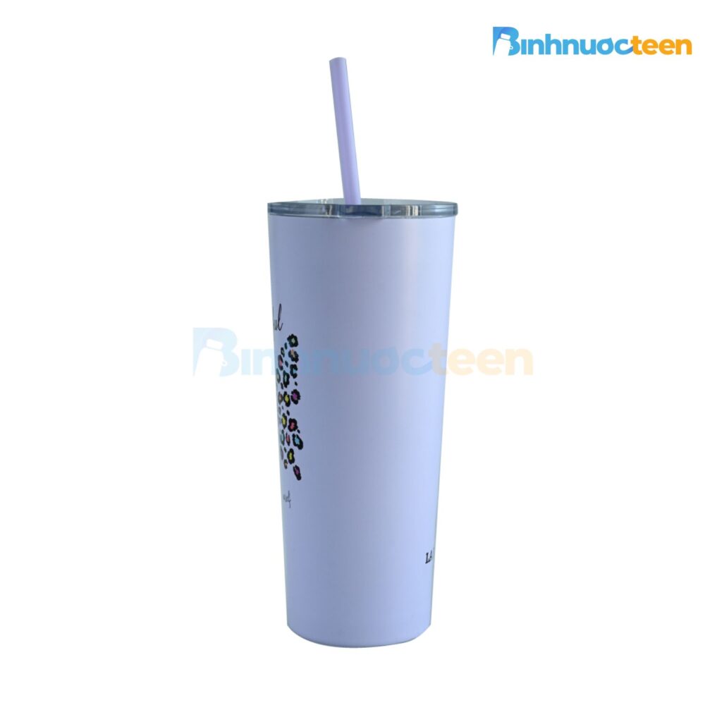 Ly Giữ Nhiệt La Fonte Butterfly Kèm Ống Hút-680 ml-014823-PUR - Binhnuocteen.com