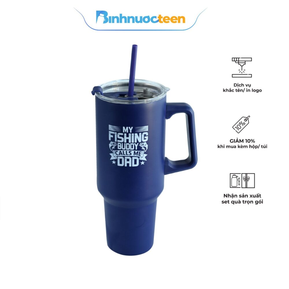 Ly Giữ Nhiệt La Fonte Best Dad Có Tay Cầm 1200 ml 014830-BLU - Binhnuocteen.com