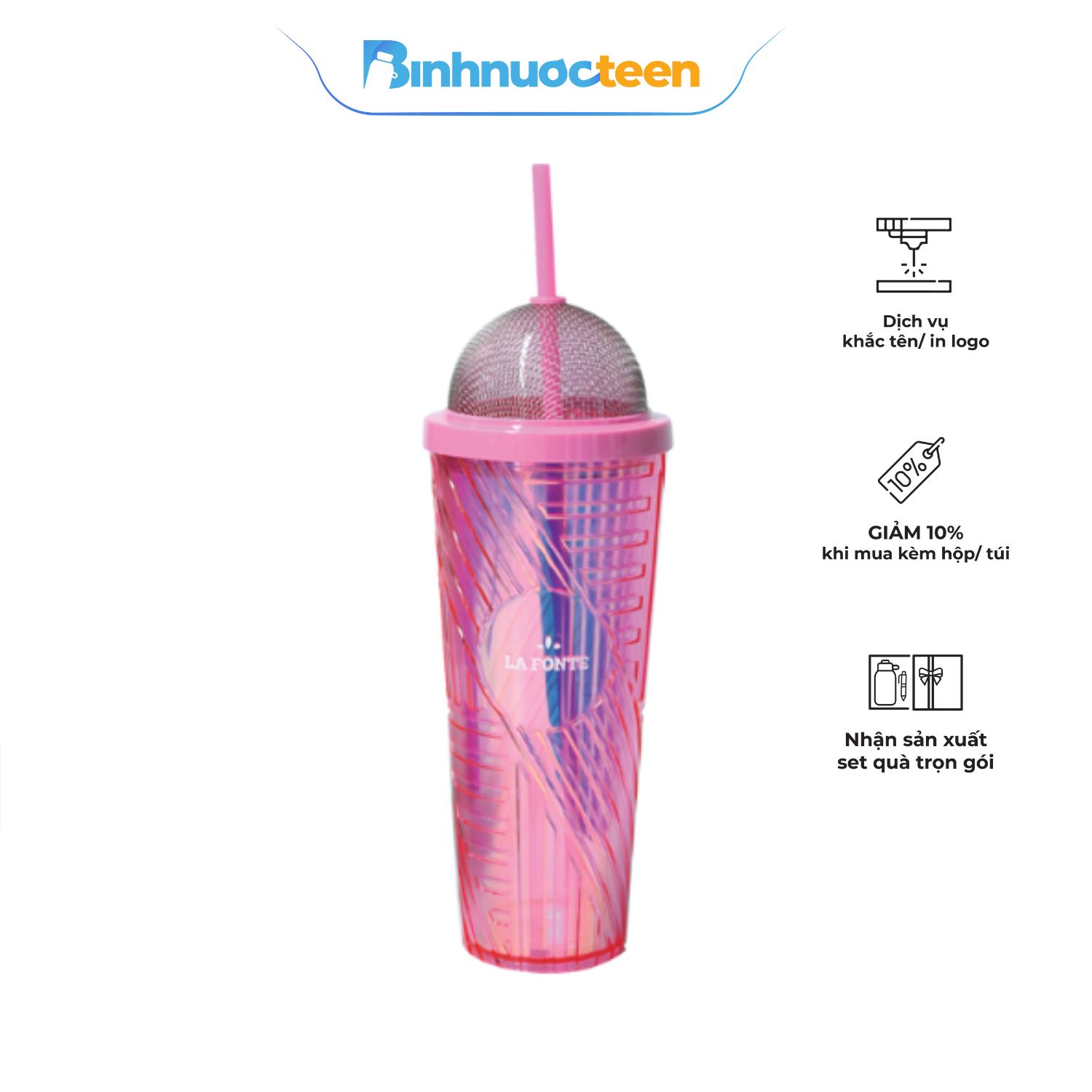 Ly Thể Thao La Fonte Có Nắp Đậy 750 ml-014847 - Binhnuocteen.com