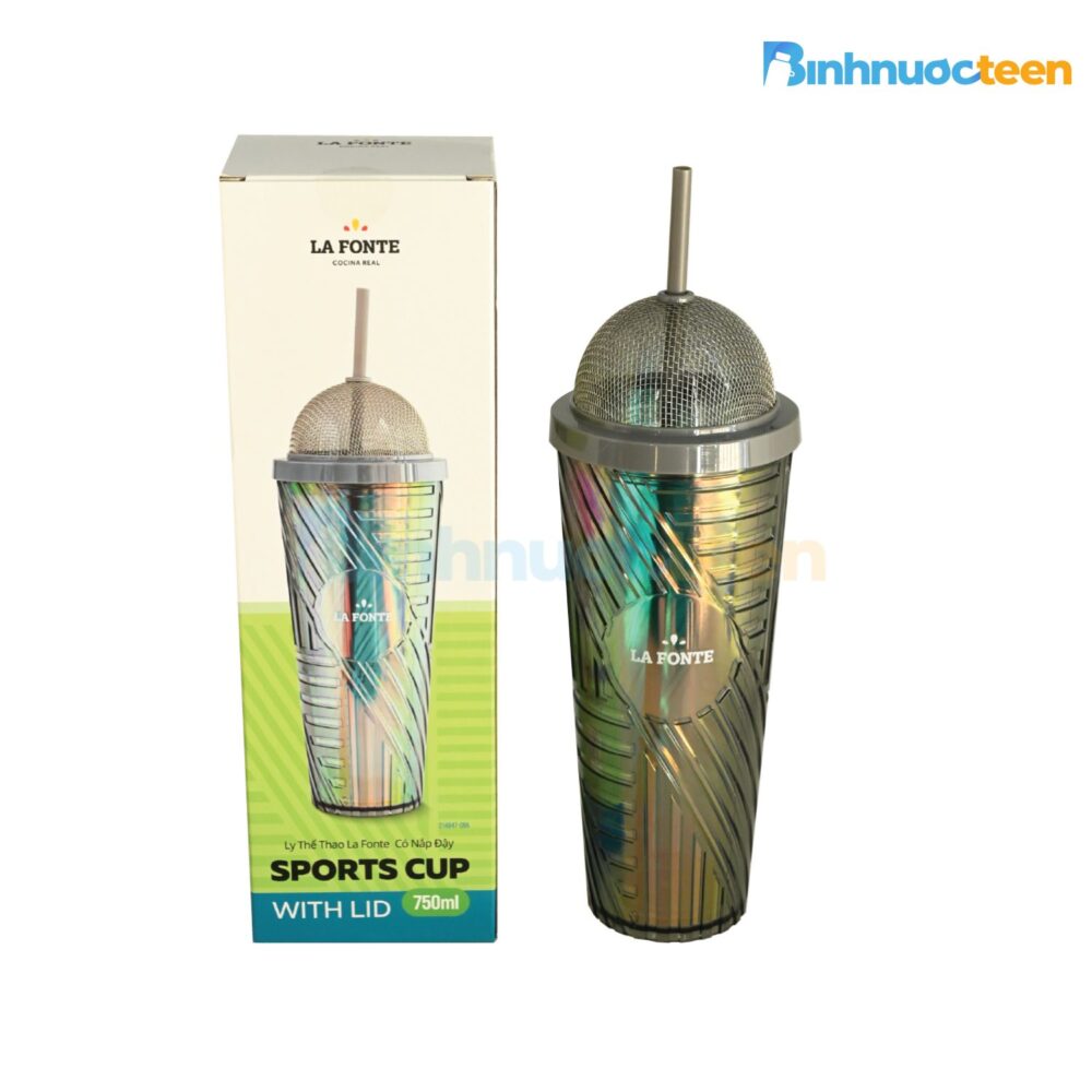 Ly Thể Thao La Fonte Có Nắp Đậy 750 ml-014847 - Binhnuocteen.com