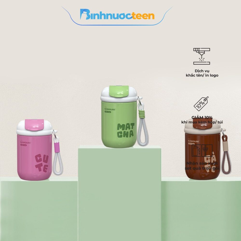 Bình giữ nhiệt Flavor Up 400ml Sunhouse KS-TU400F - Binhnuocteen.com