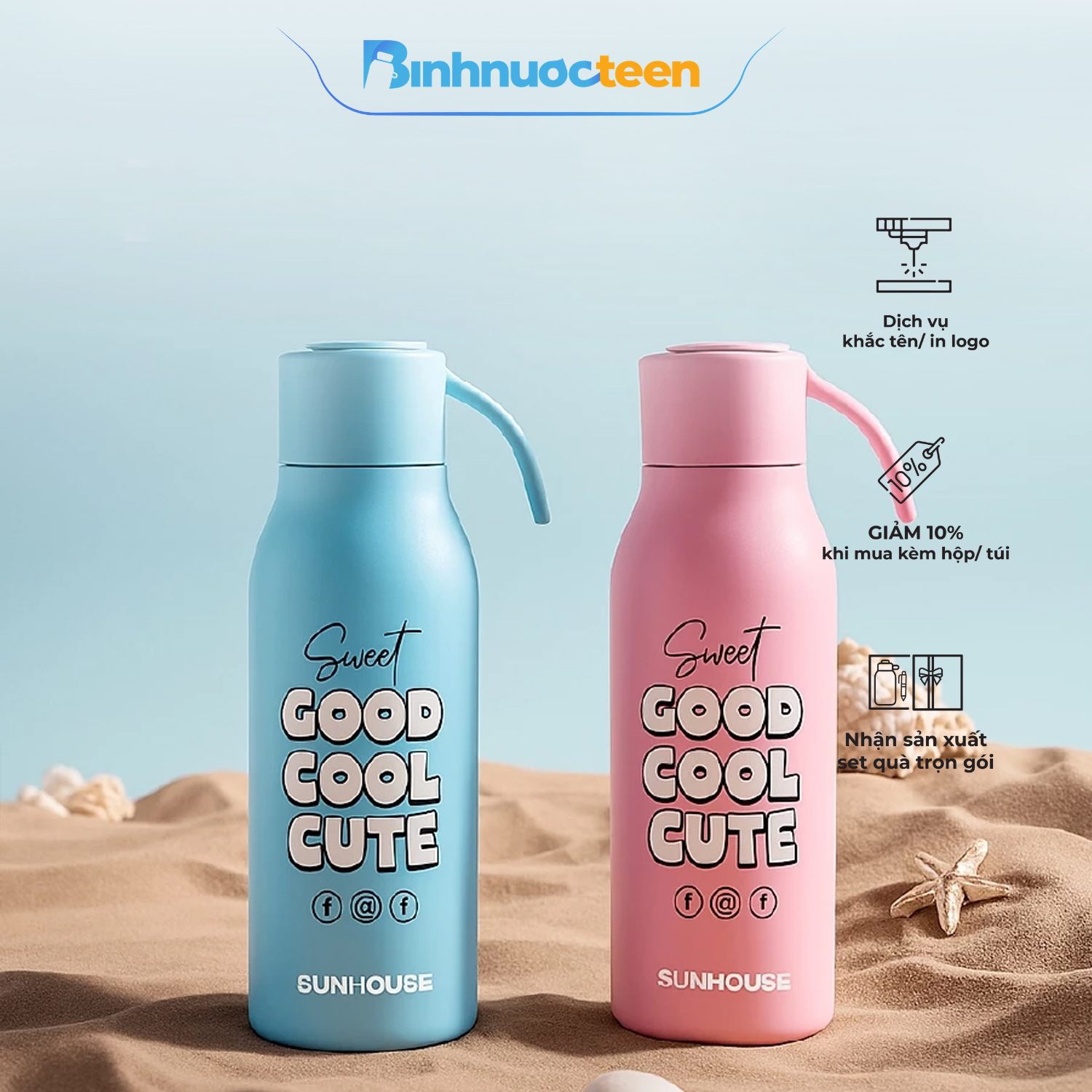 Bình giữ nhiệt School 400ml Sunhouse KS-TU400S - Binhnuocteen.com