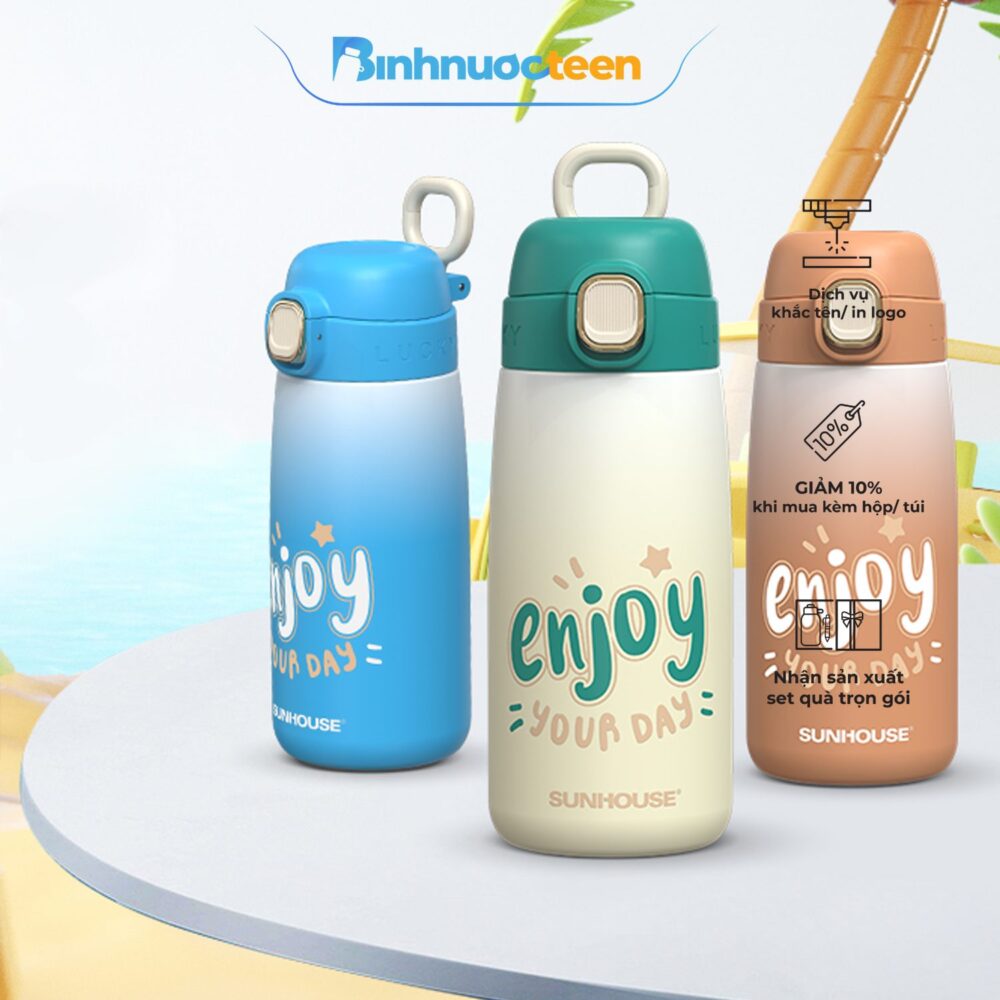 Bình giữ nhiệt trẻ em GripPal 420ml Sunhouse KS-TU420G - Binhnuocteen.com