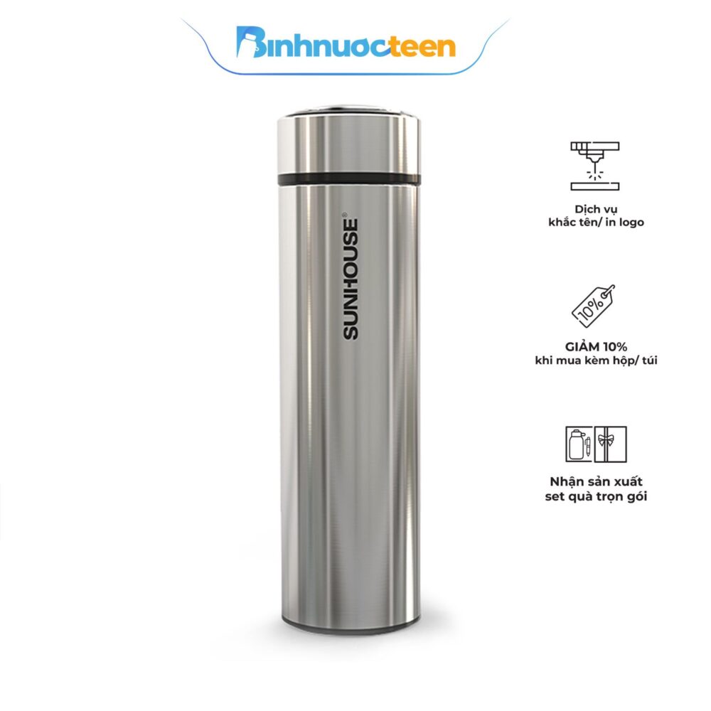Bình giữ nhiệt Inox 304 Sunhouse 450ml KS-TU450I - Binhnuocteen.com