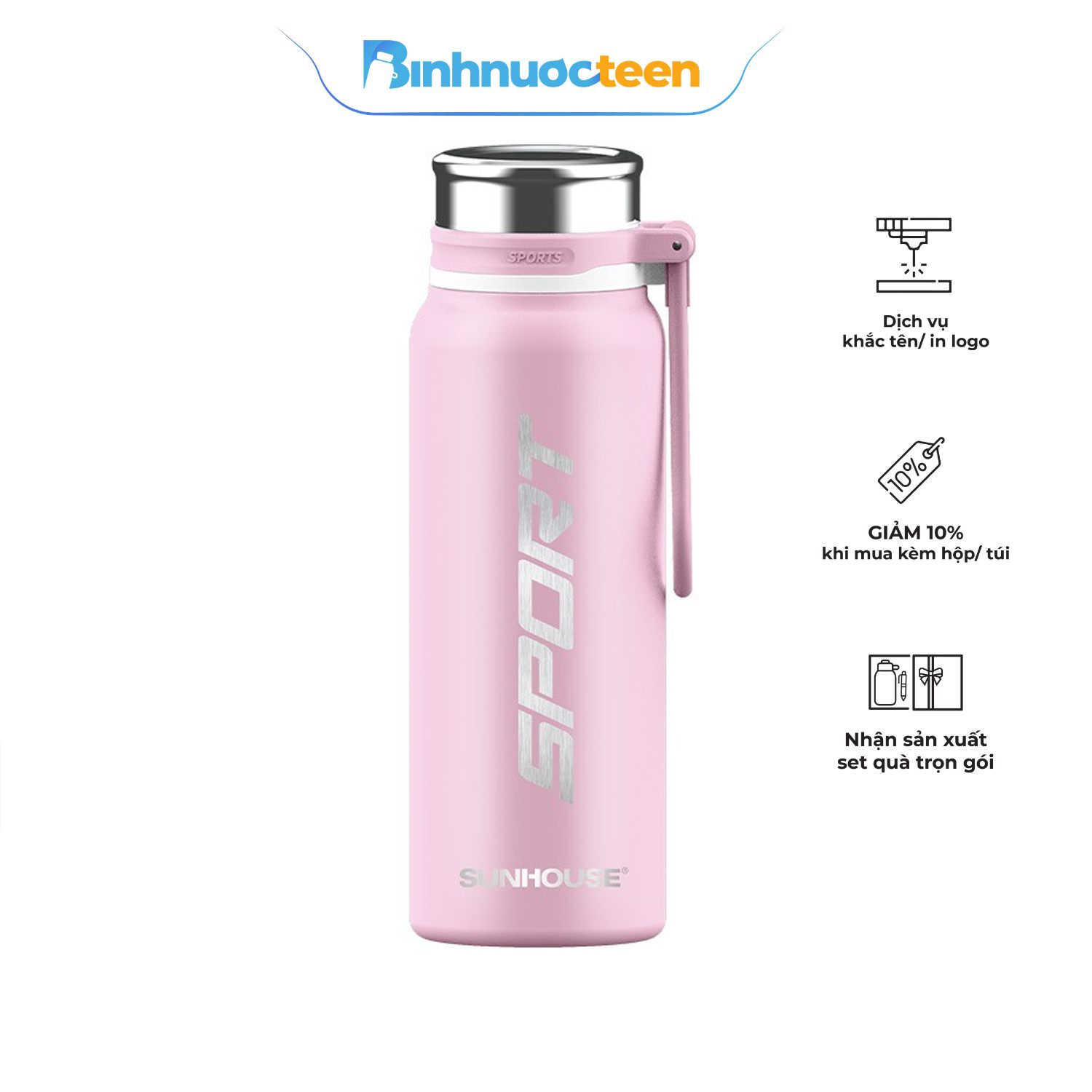 Bình giữ nhiệt Sport Core 830ml Sunhouse KS-TU830S - Binhnuocteen.com